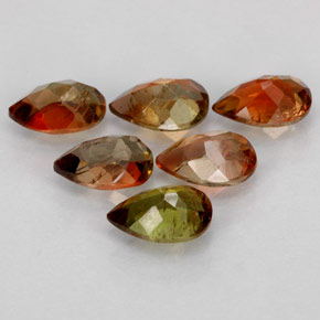 Pedras preciosas de andaluzita multicolorido natural de  ct, formato de pêra, VS