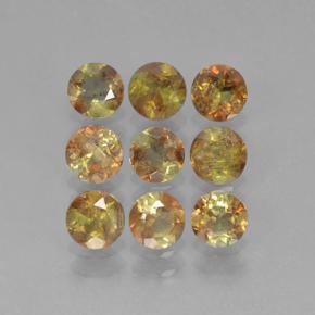 Pedras preciosas de andaluzita multicolorido natural de 2,34 ct, corte redondo, VS-SI