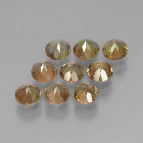 Pedras preciosas de andaluzita multicolorido natural de 2,34 ct, corte redondo, VS-SI