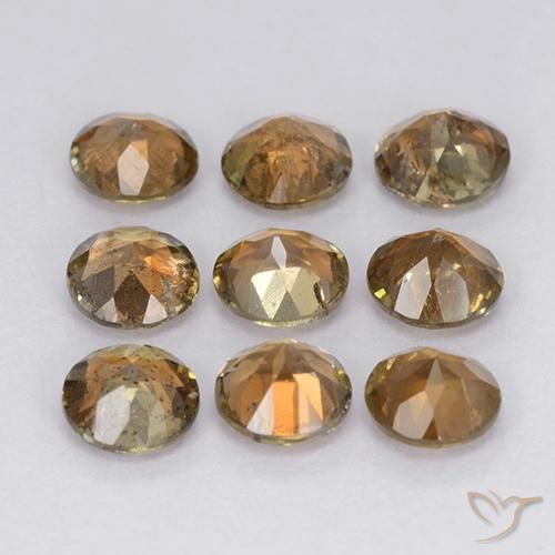 Pedras preciosas de andaluzita multicolorido natural de 2,39 ct, corte redondo, VS-SI