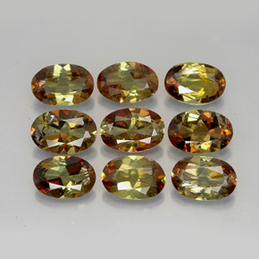 Pedras preciosas de andaluzita multicolorido natural de  ct, corte oval, VS-SI