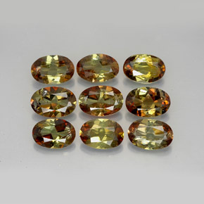 Pedras preciosas de andaluzita multicolorido natural de  ct, corte oval, VS-SI