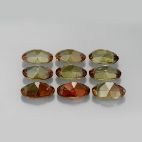 Pedras preciosas de andaluzita multicolorido natural de  ct, corte oval, VS-SI