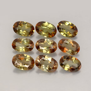 Pedras preciosas de andaluzita multicolorido natural de  ct, corte oval, VS