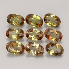 Pedras preciosas de andaluzita multicolorido natural de  ct, corte oval, VS