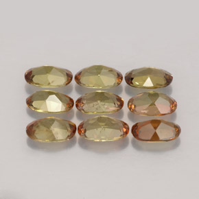 Pedras preciosas de andaluzita multicolorido natural de  ct, corte oval, VS