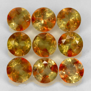 Pedras preciosas de andaluzita multicolorido natural de  ct, corte redondo, VS