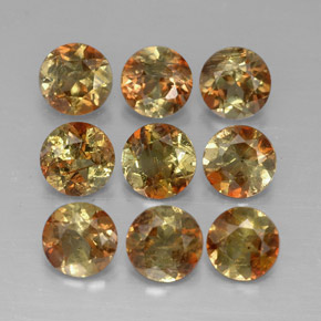 Pedras preciosas de andaluzita multicolorido natural de  ct, corte redondo, VS-SI
