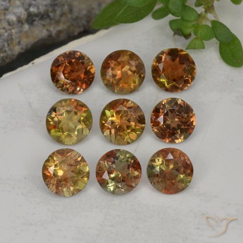 2.37ctw Natural Multicolorido Andaluzita, Redondo, VS-SI