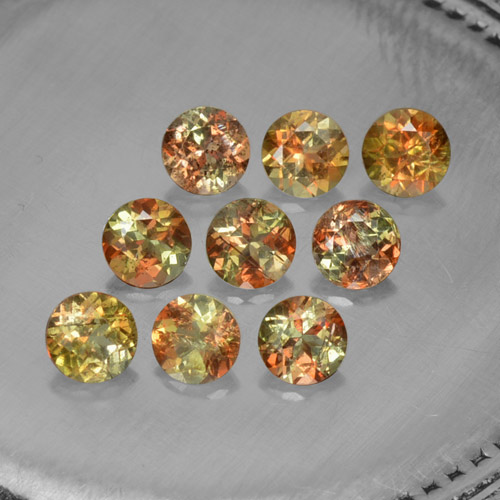 Pedras preciosas de andaluzita multicolorido natural de 2,40 ct, corte redondo, VS-SI