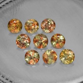 Pedras preciosas de andaluzita multicolorido natural de 2,40 ct, corte redondo, VS-SI