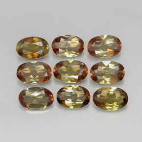 Pedras preciosas de andaluzita multicolorido natural de  ct, corte oval, VS-SI