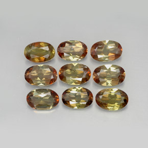 Pedras preciosas de andaluzita multicolorido natural de  ct, corte oval, VS-SI