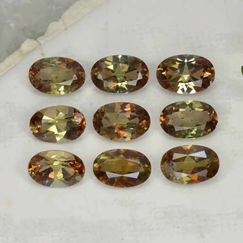 Pedras preciosas de andaluzita multicolorido natural de 3,64 ct, corte oval, VS-SI