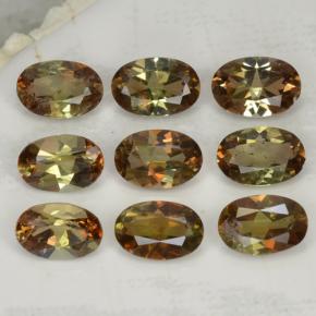 Pedras preciosas de andaluzita multicolorido natural de 3,64 ct, corte oval, VS-SI