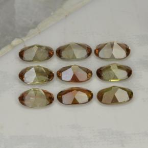 Pedras preciosas de andaluzita multicolorido natural de 3,64 ct, corte oval, VS-SI