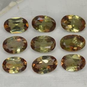 Pedras preciosas de andaluzita multicolorido natural de 3,72 ct, corte oval, VS-SI