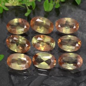 Pedras preciosas de andaluzita multicolorido natural de 3,67 ct, corte oval, VS-SI