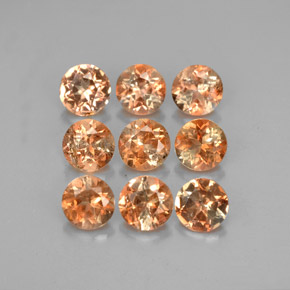 Pedras preciosas de andaluzita multicolorido natural de  ct, corte redondo, VS