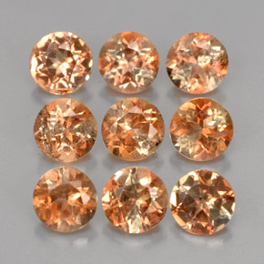 Pedras preciosas de andaluzita multicolorido natural de  ct, corte redondo, VS