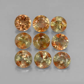 Pedras preciosas de andaluzita multicolorido natural de 2,33 ct, corte redondo, VS-SI