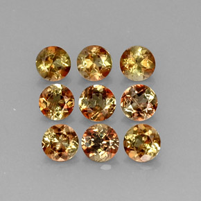 Pedras preciosas de andaluzita multicolorido natural de  ct, corte redondo, VS-SI