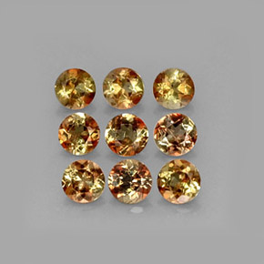Pedras preciosas de andaluzita multicolorido natural de  ct, corte redondo, VS-SI