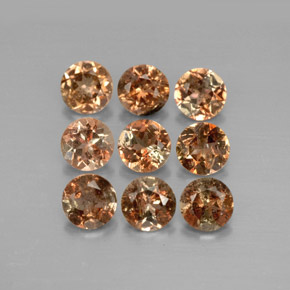 Pedras preciosas de andaluzita multicolorido natural de  ct, corte redondo, VS