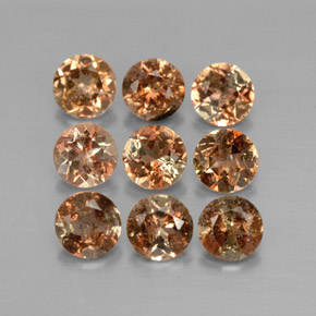 Pedras preciosas de andaluzita multicolorido natural de  ct, corte redondo, VS