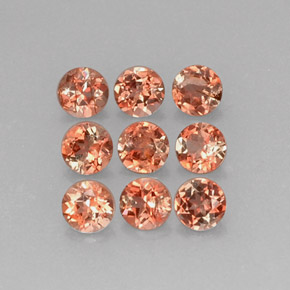 Pedras preciosas de andaluzita rosa natural de  ct, corte redondo, VS-SI