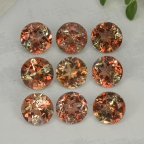 Pedras preciosas de andaluzita multicolorido natural de 2,39 ct, corte redondo, VS-SI