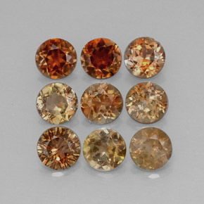 Pedras preciosas de andaluzita multicolorido natural de 2,34 ct, corte redondo, VS-SI