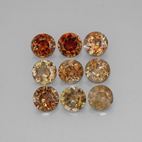 Pedras preciosas de andaluzita multicolorido natural de 2,34 ct, corte redondo, VS-SI