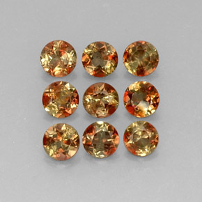 Pedras preciosas de andaluzita multicolorido natural de  ct, corte redondo, VS-SI