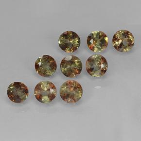 Pedras preciosas de andaluzita multicolorido natural de 2,32 ct, corte redondo, VS-SI