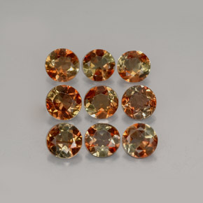 Pedras preciosas de andaluzita multicolorido natural de  ct, corte redondo, VS