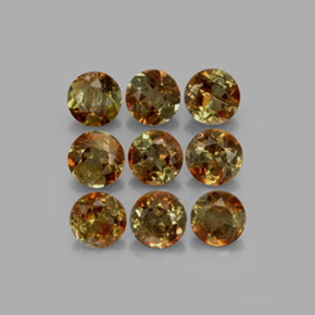Pedras preciosas de andaluzita multicolorido natural de  ct, corte redondo, VS