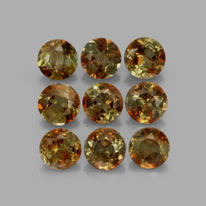 Pedras preciosas de andaluzita multicolorido natural de  ct, corte redondo, VS