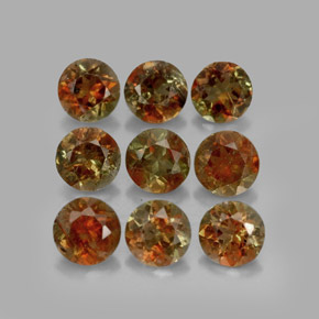 Pedras preciosas de andaluzita multicolorido natural de 2,28 ct, corte redondo, VS
