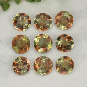 Pedras preciosas de andaluzita multicolorido natural de 1,92 ct, corte redondo, VS