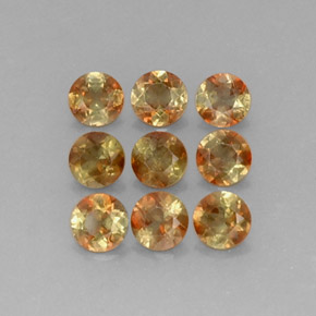 Pedras preciosas de andaluzita multicolorido natural de  ct, corte redondo, VS