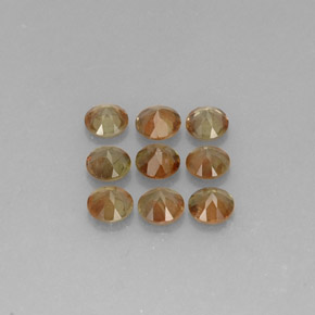 Pedras preciosas de andaluzita multicolorido natural de  ct, corte redondo, VS