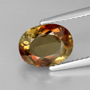 Andaluzita multicolorido natural 1,83ct, corte oval, VS