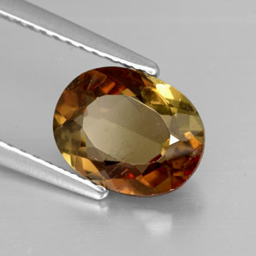Andaluzita multicolorido natural 1,83ct, corte oval, VS