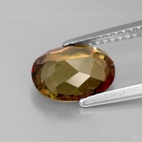 Andaluzita multicolorido natural 1,83ct, corte oval, VS