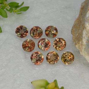 Pedras preciosas de andaluzita multicolorido natural de 2,25 ct, corte redondo, VS