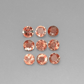 Pedras preciosas de andaluzita multicolorido natural de  ct, corte redondo, VS