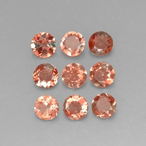 Pedras preciosas de andaluzita multicolorido natural de  ct, corte redondo, VS