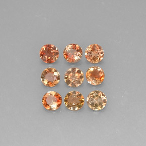 Pedras preciosas de andaluzita multicolorido natural de  ct, corte redondo, VS