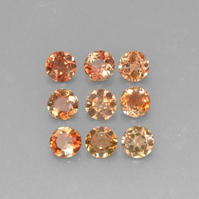 Pedras preciosas de andaluzita multicolorido natural de  ct, corte redondo, VS
